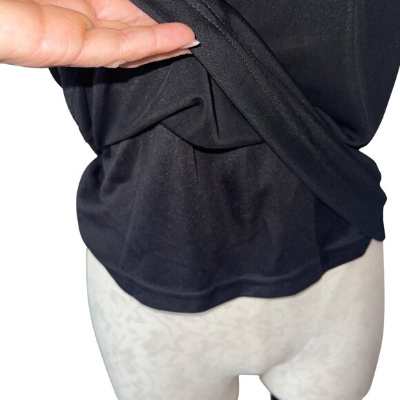 Tadashi Deadstock Vintage 1990s Womens Top Size M Black High Neck Zipper Back - Picture 9 of 9